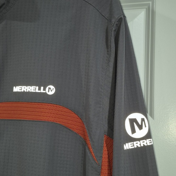 Merrell Jacket Mens XL Orange Gray Full Zip Wind Running Hiking Lightweight‎ - Picture 4 of 10